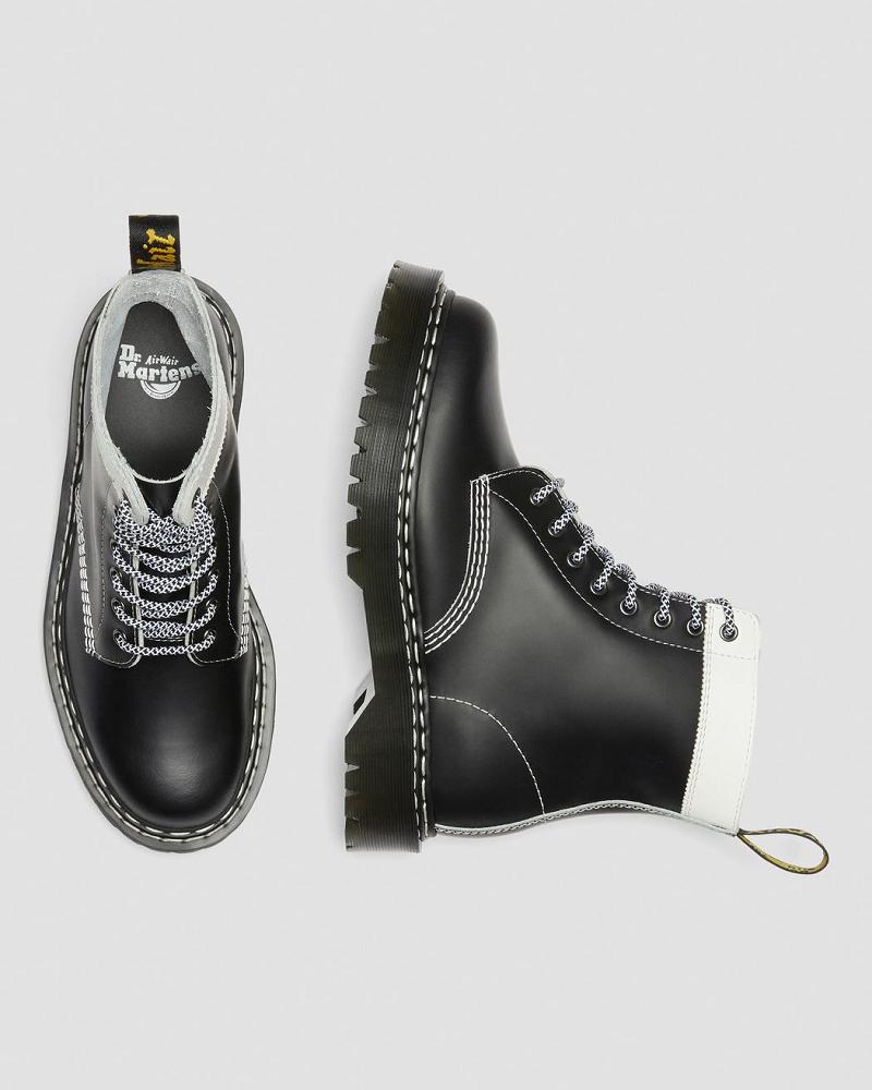 Black / White Men's Dr Martens 1460 Pascal Bex Leather Contrast Lace Up Boots | CA 525ILH